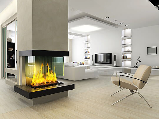 360 glass fireplace
