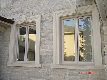 Painting precast stone sills around exterior window and door frames