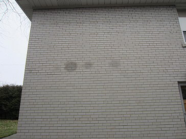 water marks appear on exterior wall