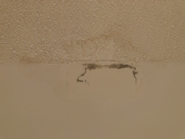 Cause for water stain on ceiling of a bungalow