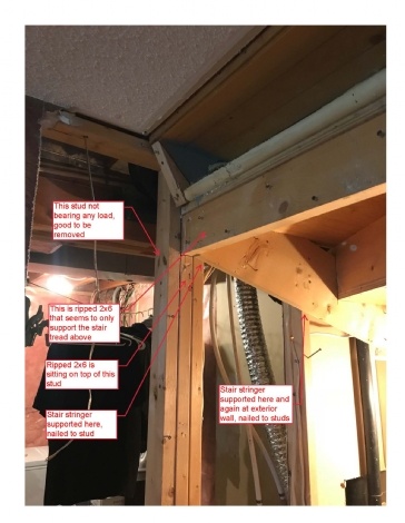 Remove Stair Support Studs (need framing advice)