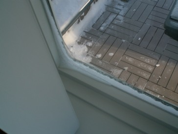 Snow inside the windows