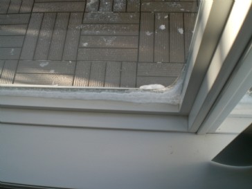 Snow inside the windows
