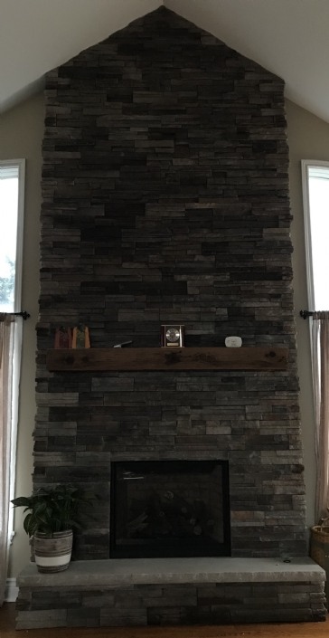 Cost for adding a stone veneer to a gas fireplace