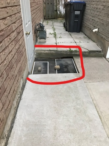 Connecting storm drain (outside of basement door) to weeping tile system 