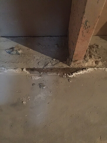 What is causing moisture issue with basement sill plate?
