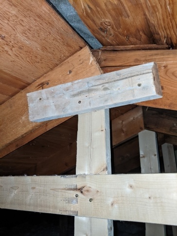 How would you correct this, two roof rafters twisted 