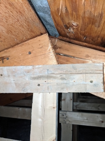 How would you correct this, two roof rafters twisted 