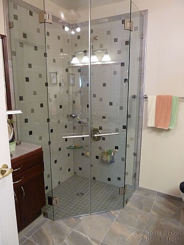 Installing a floating shelf in an exhisting shower