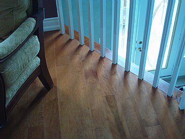New maple hardwood stair finishing