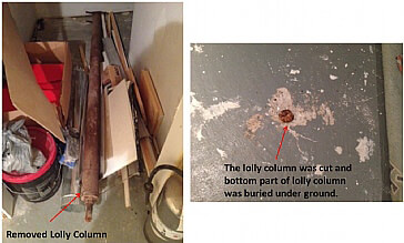 Repair lolly column in basement