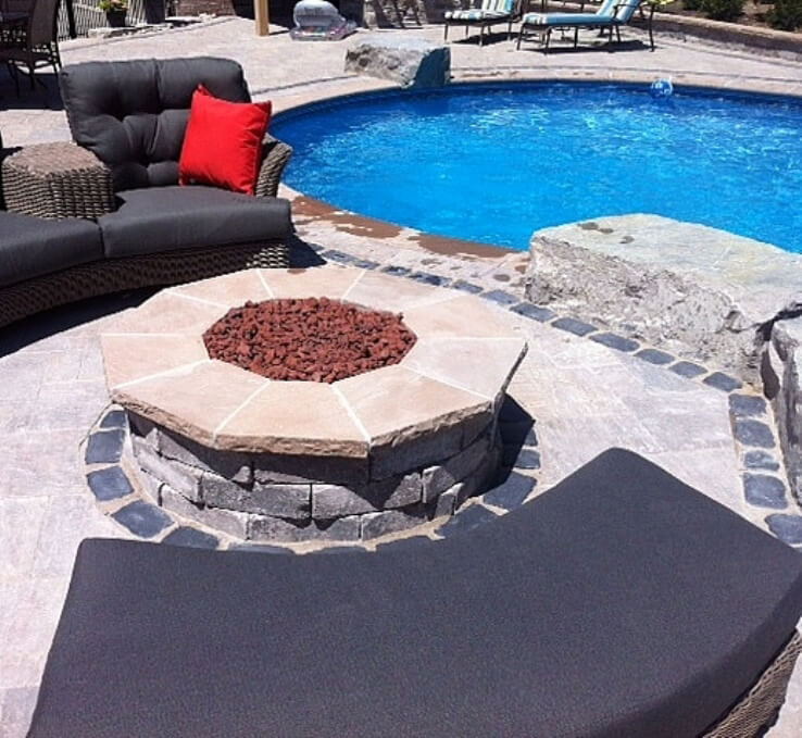 Swimming pool and fire pit