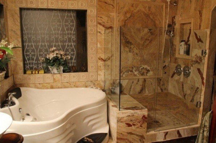 Bathroom-natural travertine stone