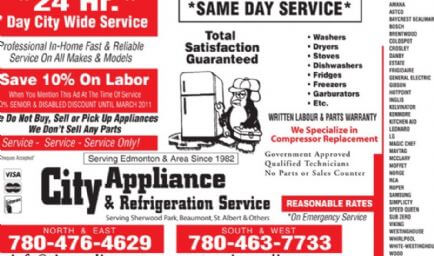 City Appliance and Refrigeration Service