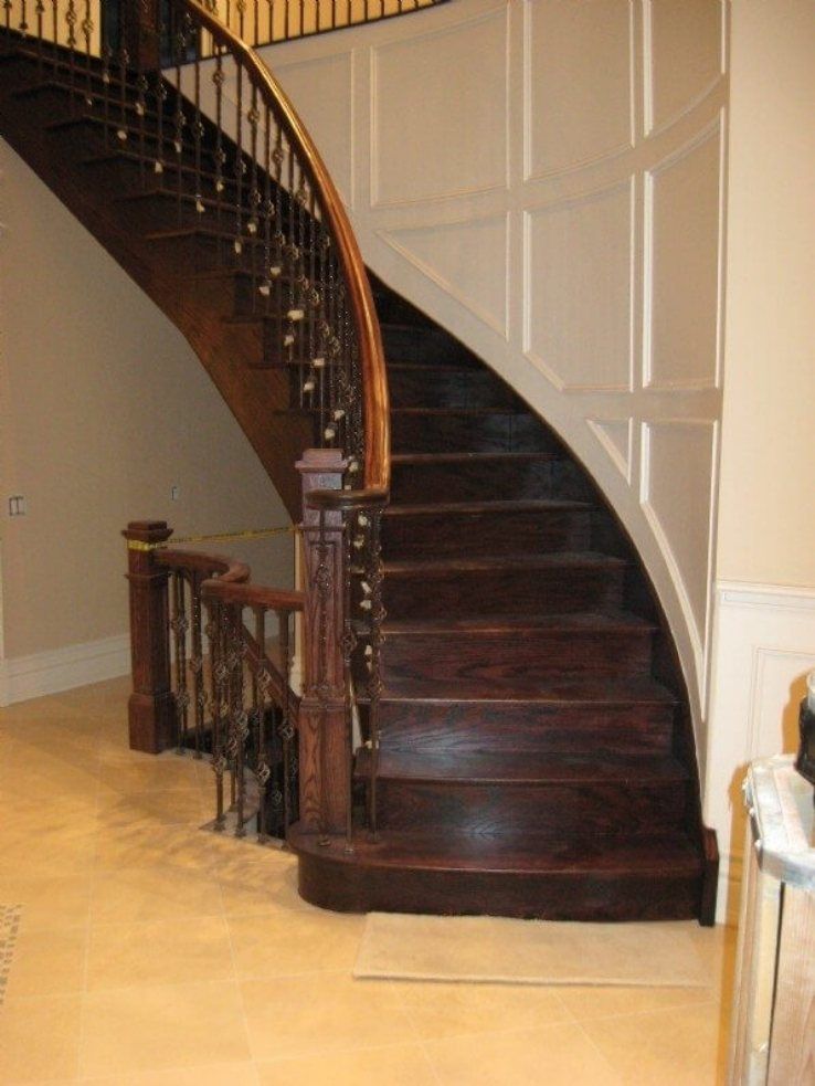Stairs and wrought iron railing