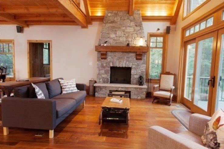 Custom cottage with real stone fireplace