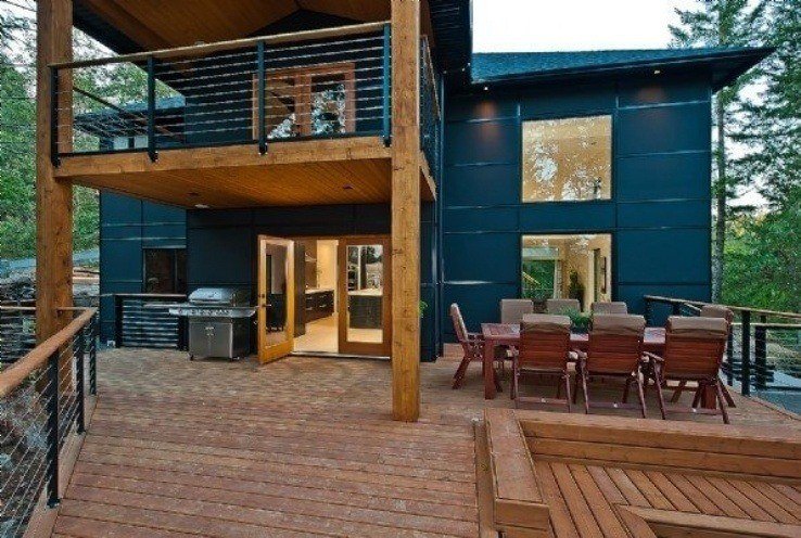 Custom home with deck