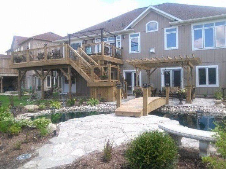 Deck and landscaping