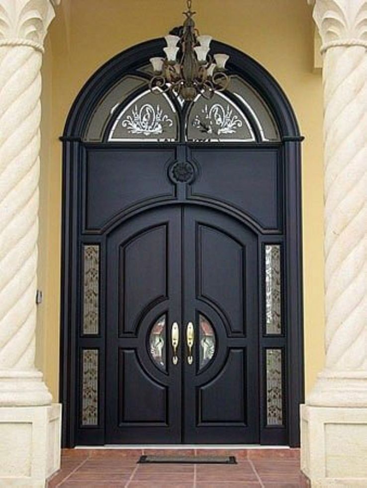 Wood entrance door
