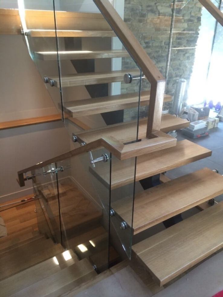 Metal Stairs and Glass Rails